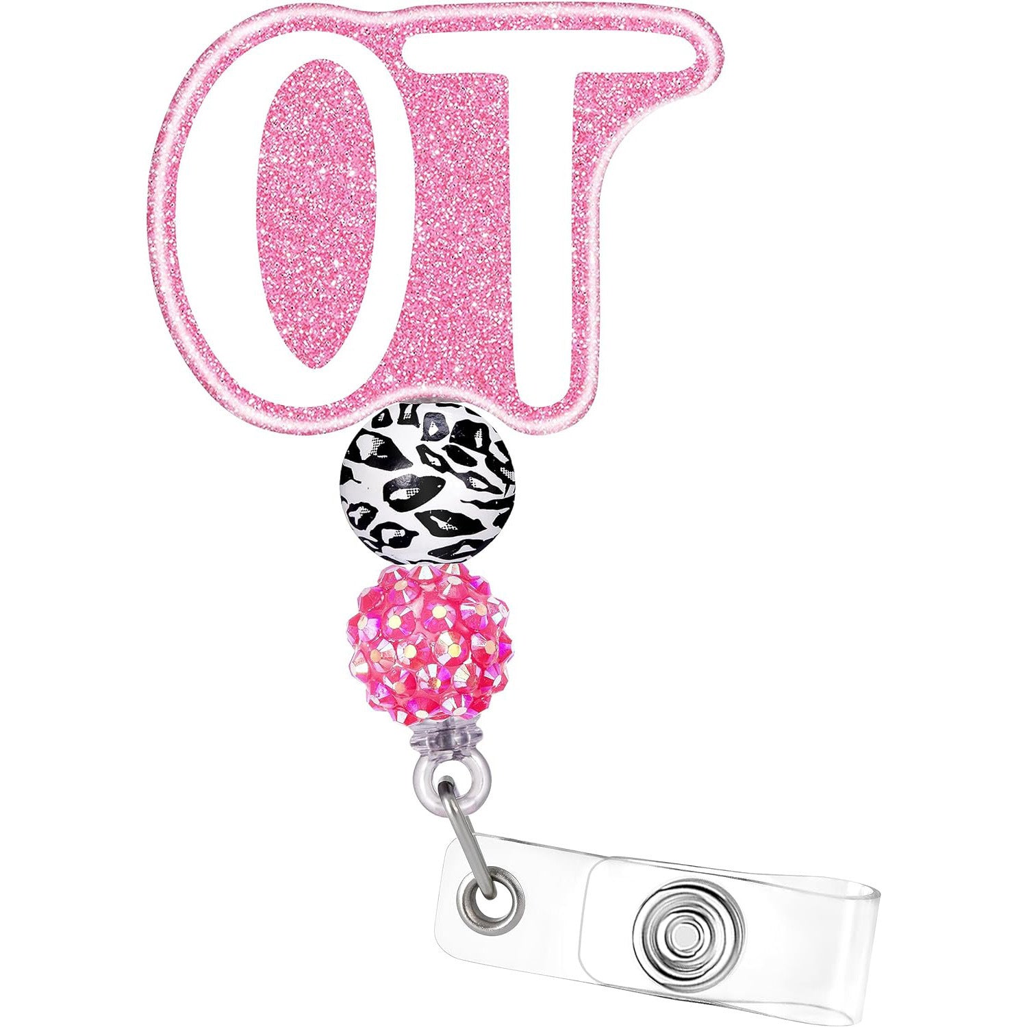 Wholesale Plastic Beaded Badges, Scroll Extendable Keychains